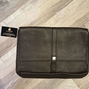 Lanvin Paris brown leather laptop Bag  briefcase